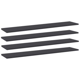 vidaXL Bookshelf Boards 4 pcs Gray 39.4"x7.9"x0.6" Engineered Wood