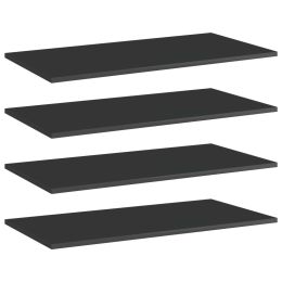 vidaXL Bookshelf Boards 4 pcs High Gloss Black 31.5"x15.7"x0.6" Engineered Wood