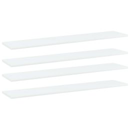 vidaXL Bookshelf Boards 4 pcs White 39.4"x7.9"x0.6" Engineered Wood