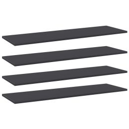 vidaXL Bookshelf Boards 4 pcs Gray 39.4"x11.8"x0.6" Engineered Wood