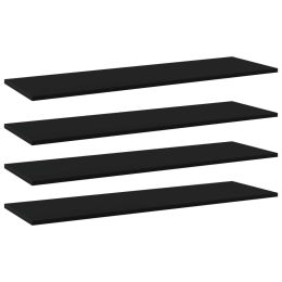 vidaXL Bookshelf Boards 4 pcs Black 39.4"x11.8"x0.6" Engineered Wood