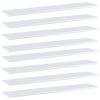 vidaXL Bookshelf Boards 8 pcs High Gloss White 39.4"x7.9"x0.6" Engineered Wood