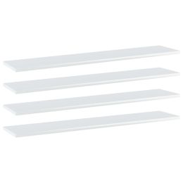 vidaXL Bookshelf Boards 4 pcs High Gloss White 39.4"x7.9"x0.6" Engineered Wood