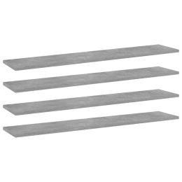 vidaXL Bookshelf Boards 4 pcs Concrete Gray 39.4"x7.9"x0.6" Engineered Wood