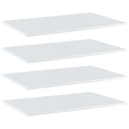 vidaXL Bookshelf Boards 4 pcs High Gloss White 31.5"x19.7"x0.6" Engineered Wood