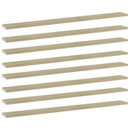 vidaXL Bookshelf Boards 8 pcs Sonoma Oak 39.4"x3.9"x0.6" Engineered Wood