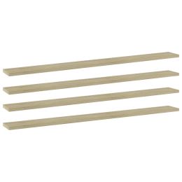 vidaXL Bookshelf Boards 4 pcs Sonoma Oak 39.4"x3.9"x0.6" Engineered Wood