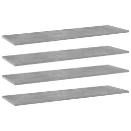 vidaXL Bookshelf Boards 4 pcs Concrete Gray 39.4"x11.8"x0.6" Engineered Wood