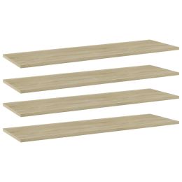 vidaXL Bookshelf Boards 4 pcs Sonoma Oak 39.4"x11.8"x0.6" Engineered Wood