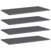 vidaXL Bookshelf Boards 4 pcs High Gloss Gray 31.5"x15.7"x0.6" Engineered Wood