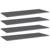 vidaXL Bookshelf Boards 4 pcs High Gloss Gray 39.4"x15.7"x0.6" Engineered Wood