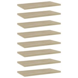 vidaXL Bookshelf Boards 8 pcs Sonoma Oak 15.7"x7.9"x0.6" Engineered Wood