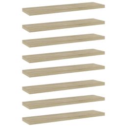 vidaXL Bookshelf Boards 8 pcs Sonoma Oak 15.7"x3.9"x0.6" Engineered Wood