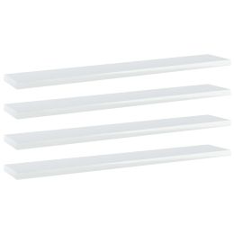 vidaXL Bookshelf Boards 4 pcs High Gloss White 23.6"x3.9"x0.6" Engineered Wood