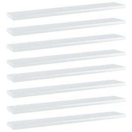 vidaXL Bookshelf Boards 8 pcs High Gloss White 23.6"x3.9"x0.6" Engineered Wood