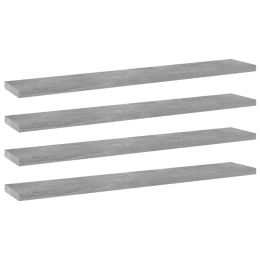 vidaXL Bookshelf Boards 4 pcs Concrete Gray 23.6"x3.9"x0.6" Engineered Wood