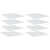 vidaXL Bookshelf Boards 8 pcs High Gloss White 15.7"x19.7"x0.6" Engineered Wood