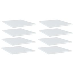 vidaXL Bookshelf Boards 8 pcs High Gloss White 15.7"x19.7"x0.6" Engineered Wood