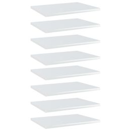 vidaXL Bookshelf Boards 8 pcs High Gloss White 15.7"x11.8"x0.6" Engineered Wood