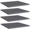 vidaXL Bookshelf Boards 4 pcs High Gloss Gray 15.7"x15.7"x0.6" Engineered Wood