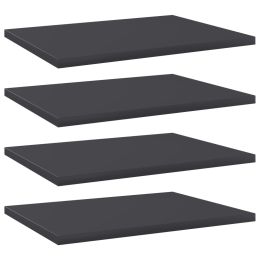 vidaXL Bookshelf Boards 4 pcs Gray 15.7"x11.8"x0.6" Engineered Wood