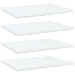 vidaXL Bookshelf Boards 4 pcs White 15.7"x11.8"x0.6" Engineered Wood