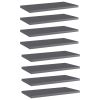 vidaXL Bookshelf Boards 8 pcs High Gloss Gray 15.7"x7.9"x0.6" Engineered Wood