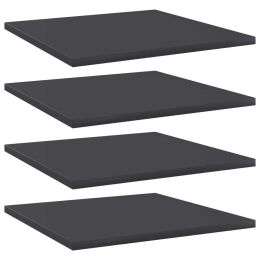 vidaXL Bookshelf Boards 4 pcs Gray 15.7"x15.7"x0.6" Engineered Wood