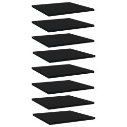 vidaXL Bookshelf Boards 8 pcs Black 15.7"x15.7"x0.6" Engineered Wood