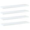 vidaXL Bookshelf Boards 4 pcs High Gloss White 15.7"x3.9"x0.6" Engineered Wood