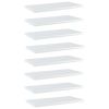 vidaXL Bookshelf Boards 8 pcs High Gloss White 15.7"x7.9"x0.6" Engineered Wood