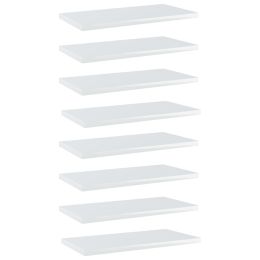 vidaXL Bookshelf Boards 8 pcs High Gloss White 15.7"x7.9"x0.6" Engineered Wood