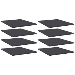 vidaXL Bookshelf Boards 8 pcs Gray 15.7"x19.7"x0.6" Engineered Wood