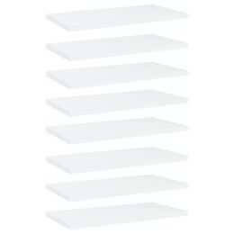 vidaXL Bookshelf Boards 8 pcs White 15.7"x7.9"x0.6" Engineered Wood