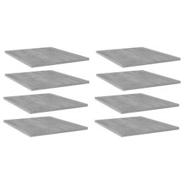 vidaXL Bookshelf Boards 8 pcs Concrete Gray 15.7"x19.7"x0.6" Engineered Wood