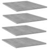 vidaXL Bookshelf Boards 4 pcs Concrete Gray 15.7"x19.7"x0.6" Engineered Wood