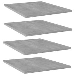 vidaXL Bookshelf Boards 4 pcs Concrete Gray 15.7"x19.7"x0.6" Engineered Wood