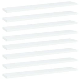 vidaXL Bookshelf Boards 8 pcs White 23.6"x3.9"x0.6" Engineered Wood