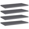 vidaXL Bookshelf Boards 4 pcs High Gloss Gray 15.7"x7.9"x0.6" Engineered Wood