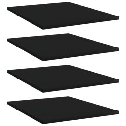 vidaXL Bookshelf Boards 4 pcs Black 15.7"x19.7"x0.6" Engineered Wood