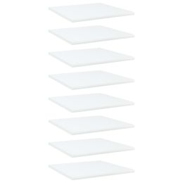 vidaXL Bookshelf Boards 8 pcs White 15.7"x15.7"x0.6" Engineered Wood