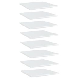 vidaXL Bookshelf Boards 8 pcs High Gloss White 15.7"x15.7"x0.6" Engineered Wood