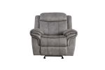 Zubaida Glider Recliner; 2-Tone Gray Velvet