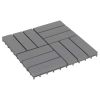 vidaXL Decking Tiles 20 pcs Gray Wash 11.8"x11.8" Solid Acacia Wood