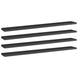 vidaXL Bookshelf Boards 4 pcs High Gloss Black 31.5"x3.9"x0.6" Engineered Wood