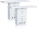 Bosonshop Wall Outlet Extender-2 Pack Surge Protector Multifunctional Outlet Wall Plug with 3 USB Ports(3.4A Total), 8 AC Outlets, Removable Outlet Sh