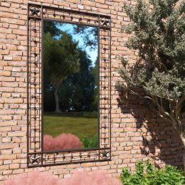 vidaXL Garden Wall Mirror Rectangular 23.6"x43.3" Black