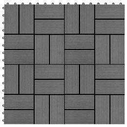 vidaXL 11 pcs Decking Tiles WPC 11.8"x11.8" 1 sqm Gray