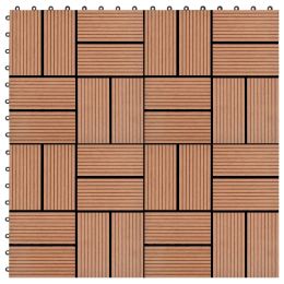 vidaXL 11 pcs Decking Tiles WPC 11.8"x11.8" 1 sqm Brown