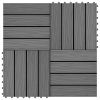 vidaXL 11 pcs Decking Tiles Deep Embossed WPC 11.8"x11.8" 1 sqm Gray